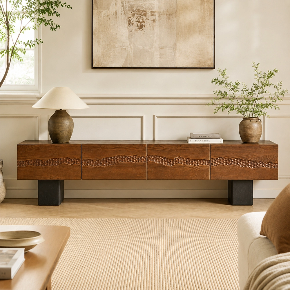 Vintage Ash Wood Media Console
