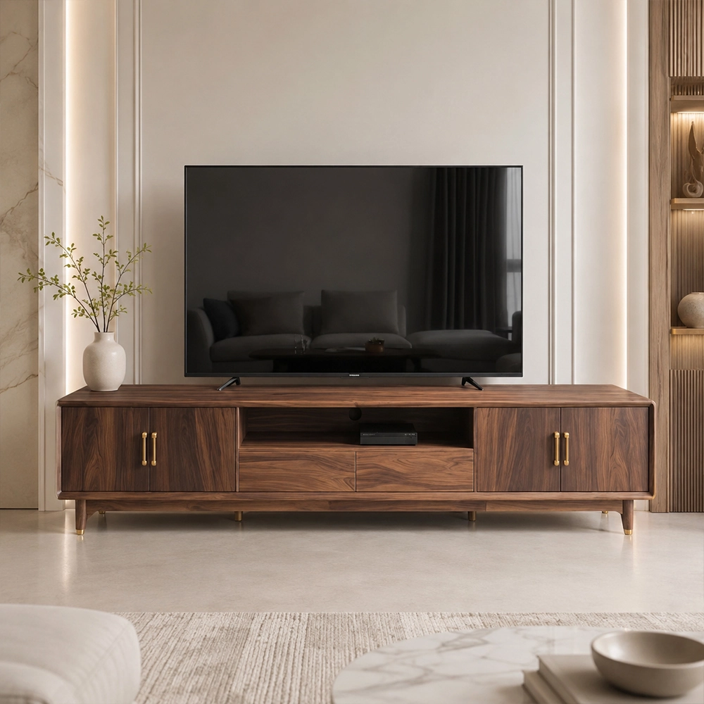 Black Walnut Low Media Console