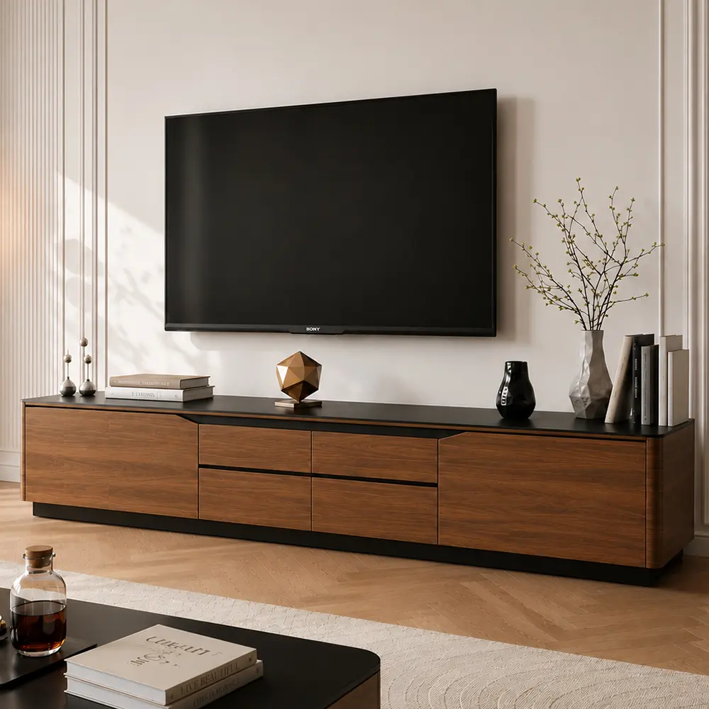 Curved Sintered Stone TV Cabinet