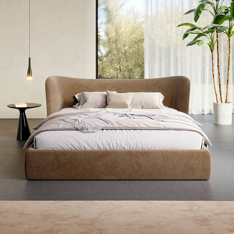 Plush Upholstered Minimalist Bed