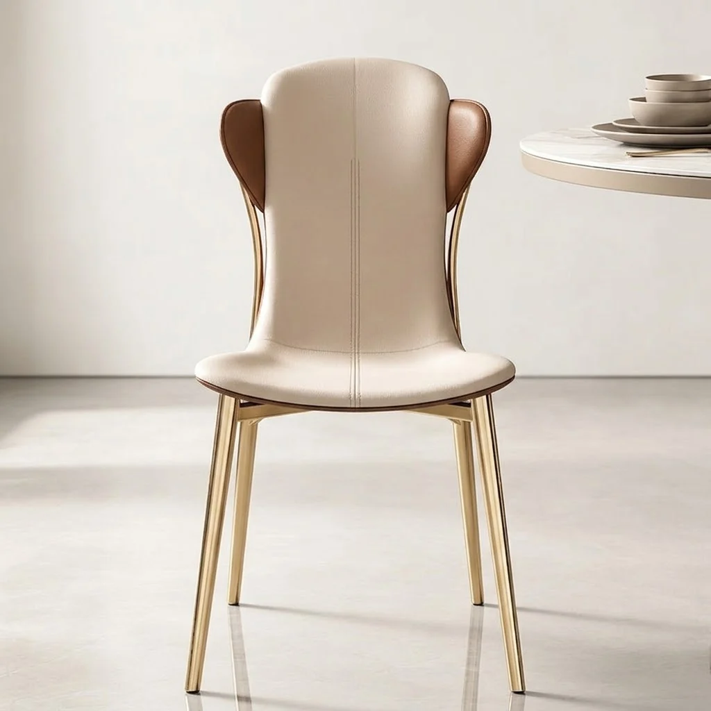 Metal & Leather Dining Chair