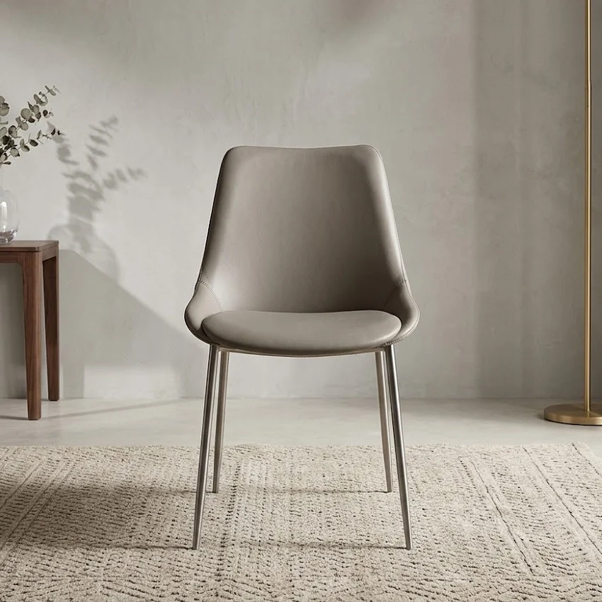 Armless Leather Upholstered Dining Chair