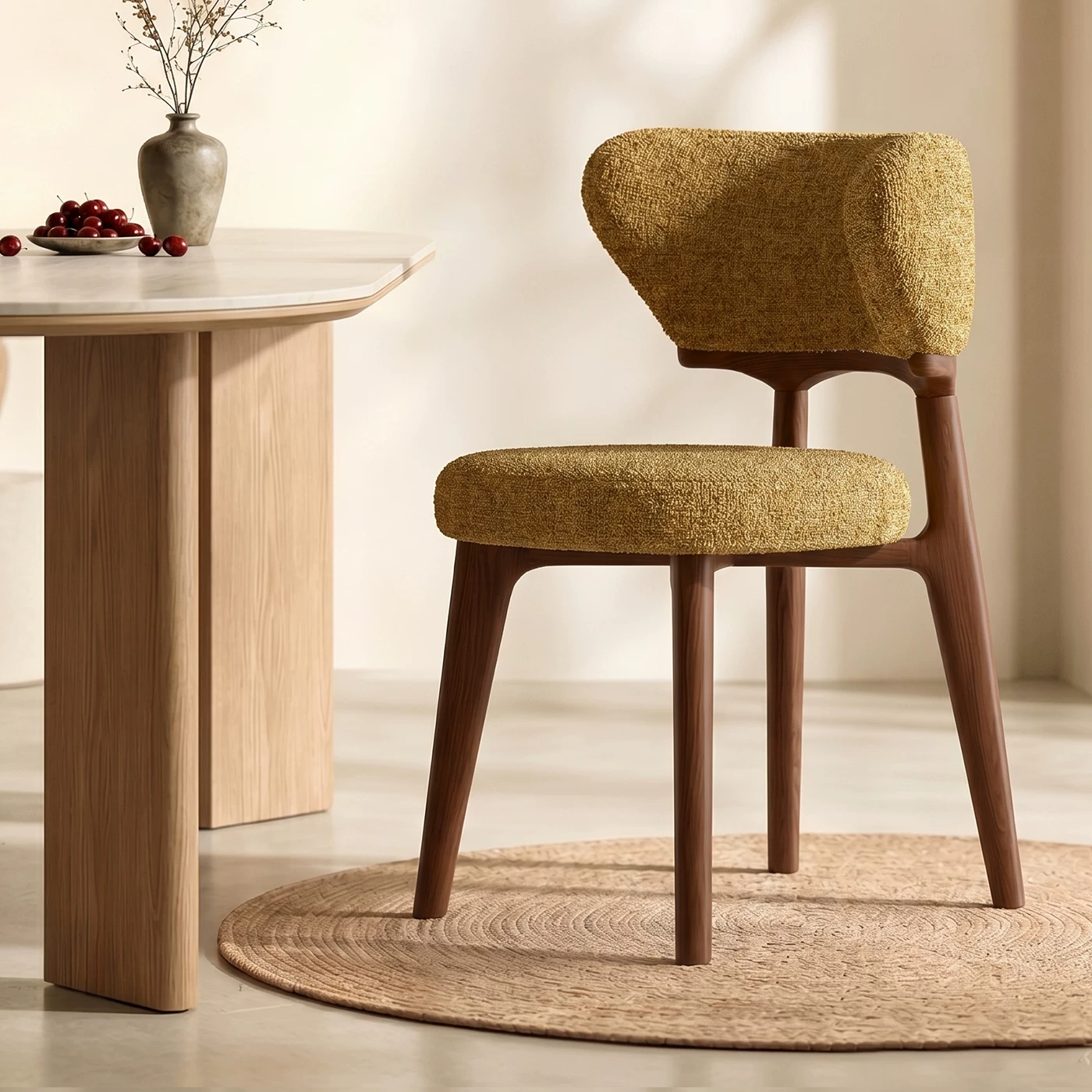 Upholstered Dining Chair, Vintage Style